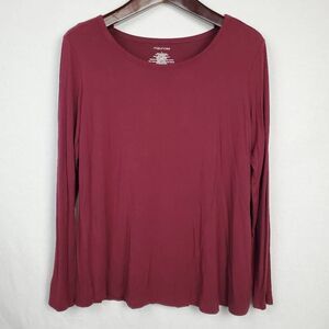 Maurices Large Burgundy LS Top